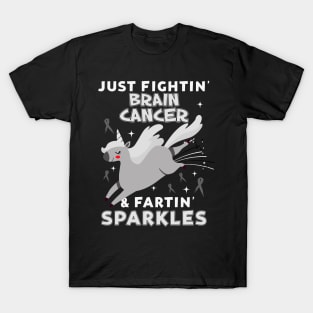 brain cancer funny unicorn farting sparkles T-Shirt